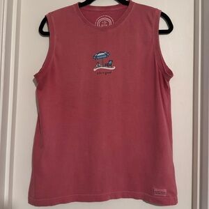 Life is Good Beach Umbrella Sleeveless Tank Sz M